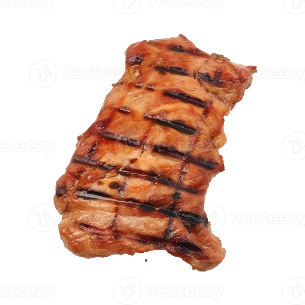 grilled pork chop on a grill isolate on transparent background png