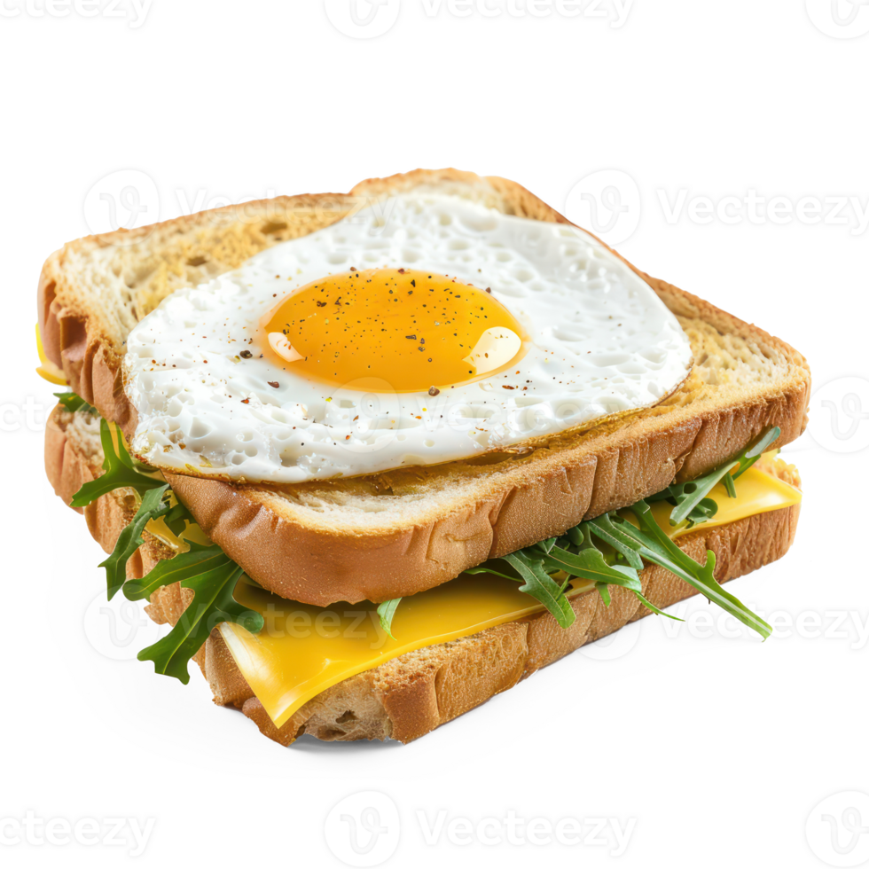 a sandwich with an egg on top of it png