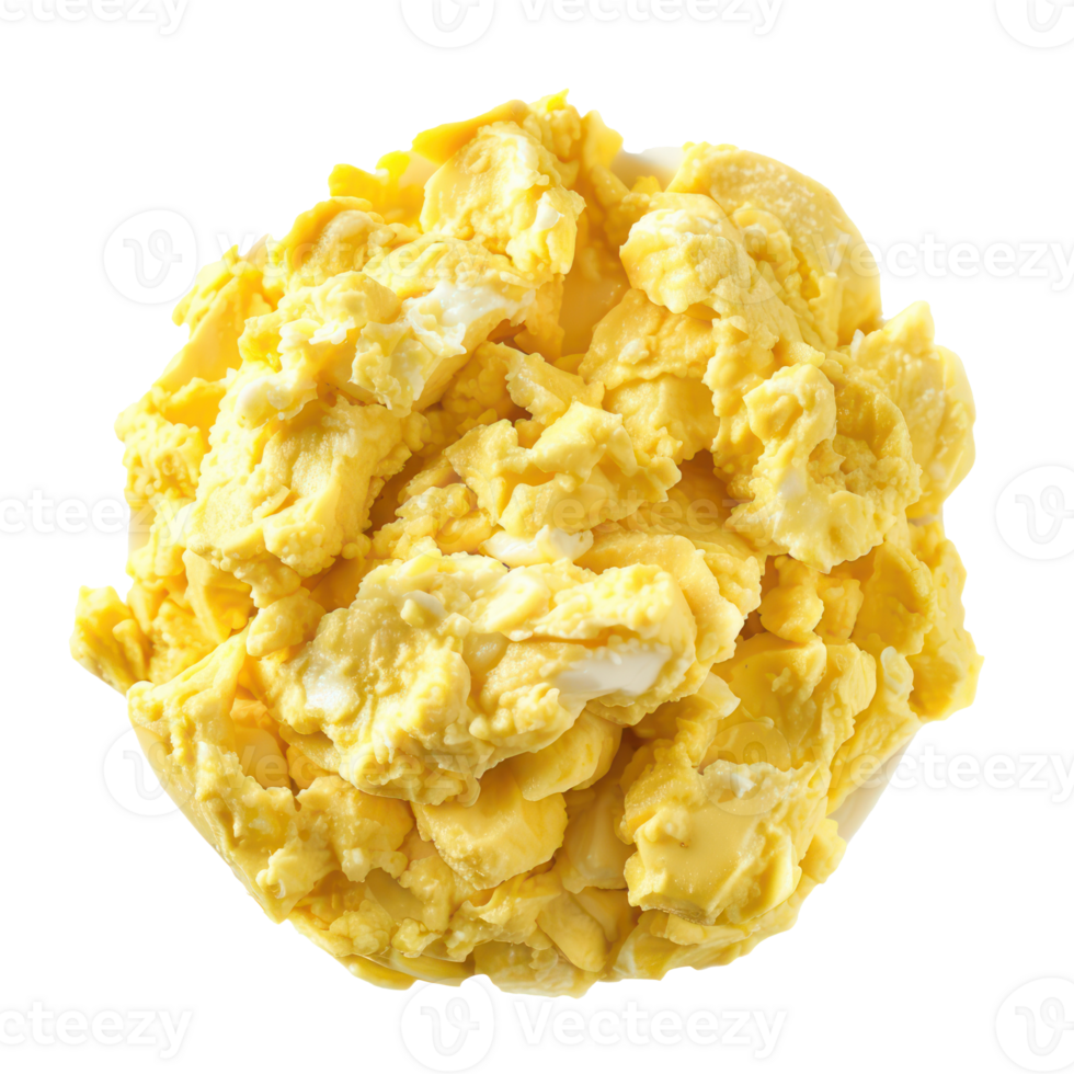 scrambled eggs on a plate on a white background png