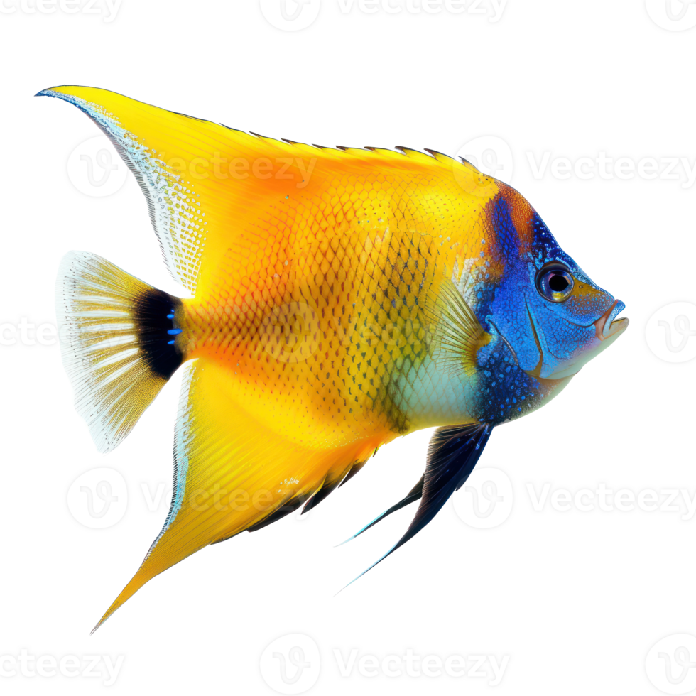 Angelfish side view full body isolate on white background png
