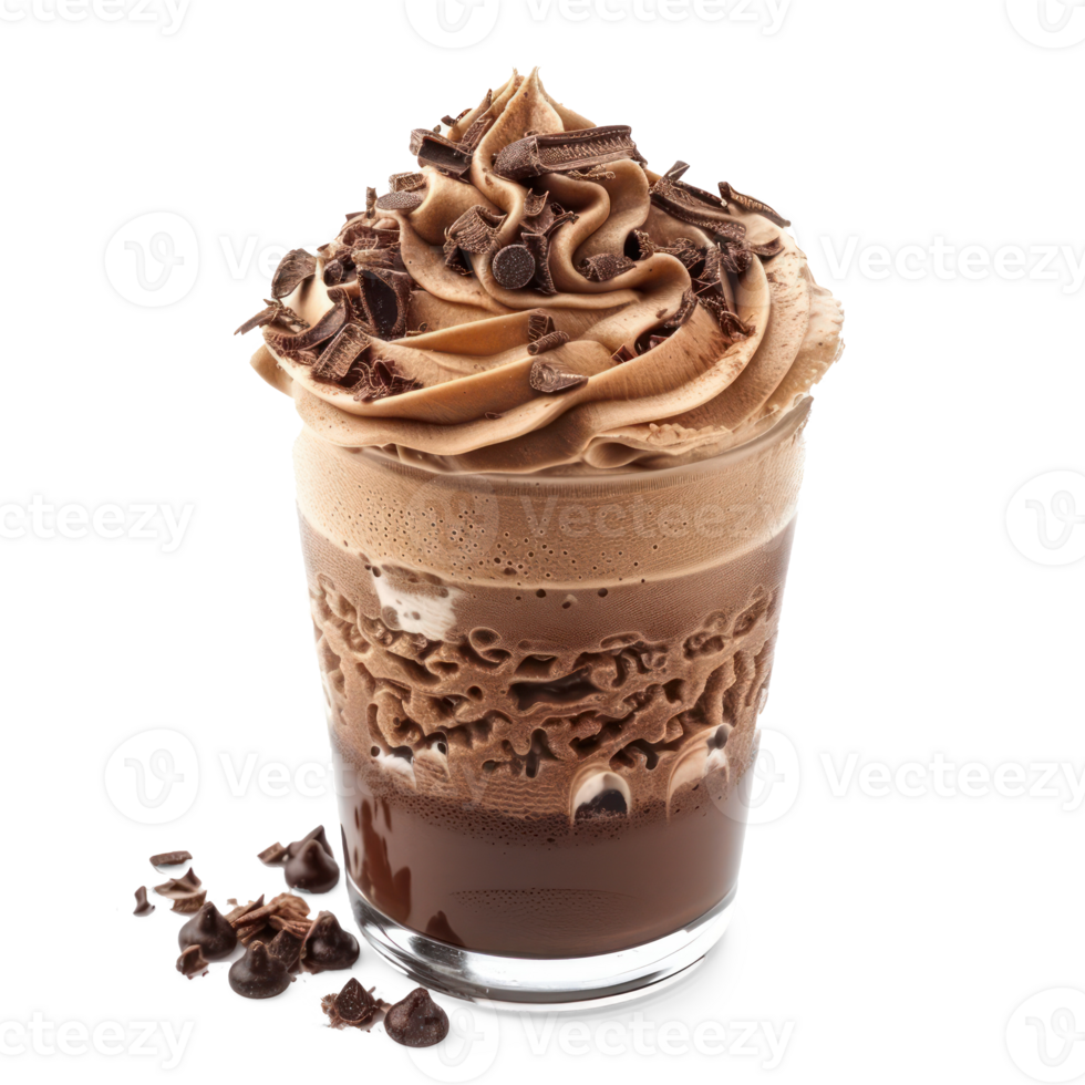 chocolate milkshake with whipped cream and chocolate chips png