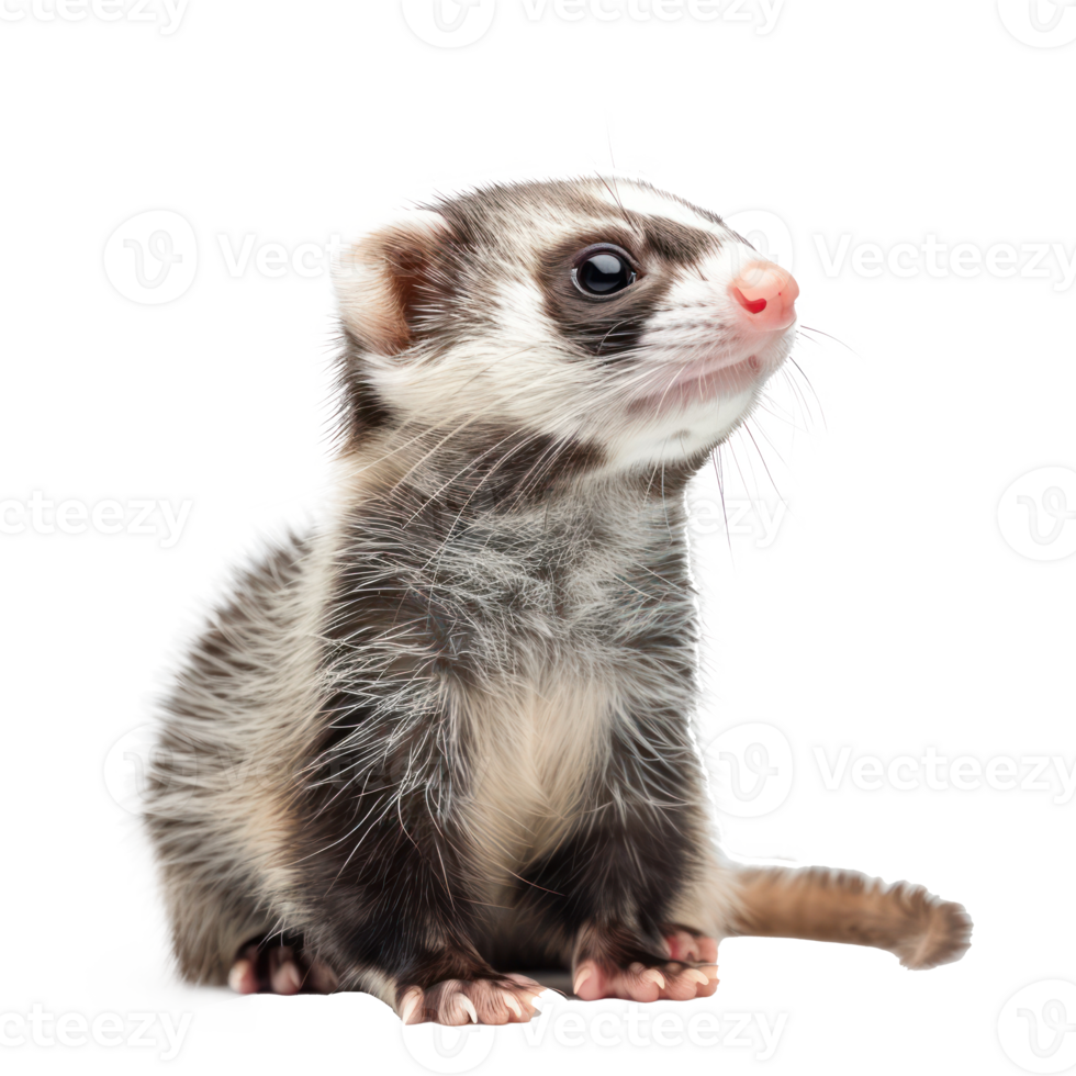 Ferrets pet side view full body isolate on white background png