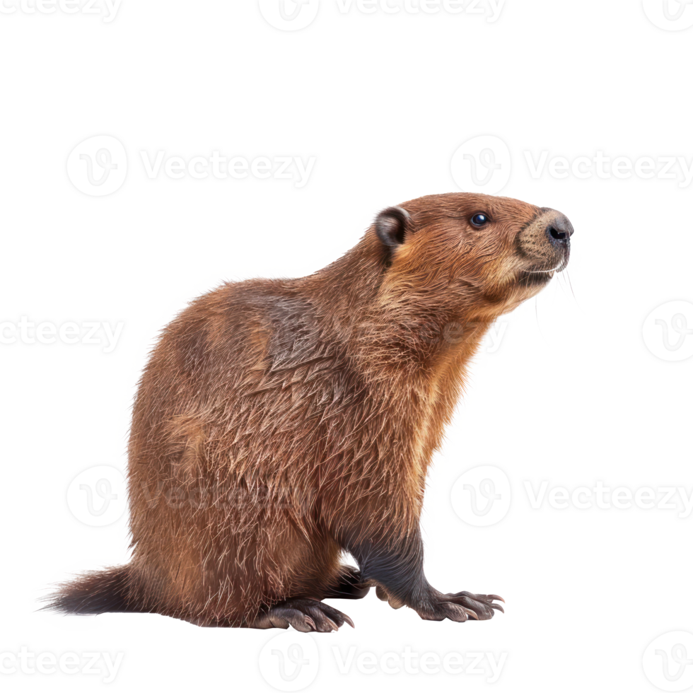 a beaver standing on a transparency background png