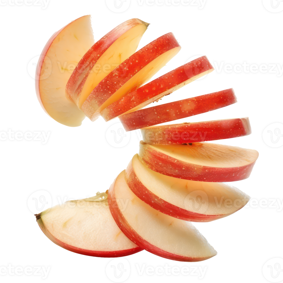 sliced apple on transparent background png