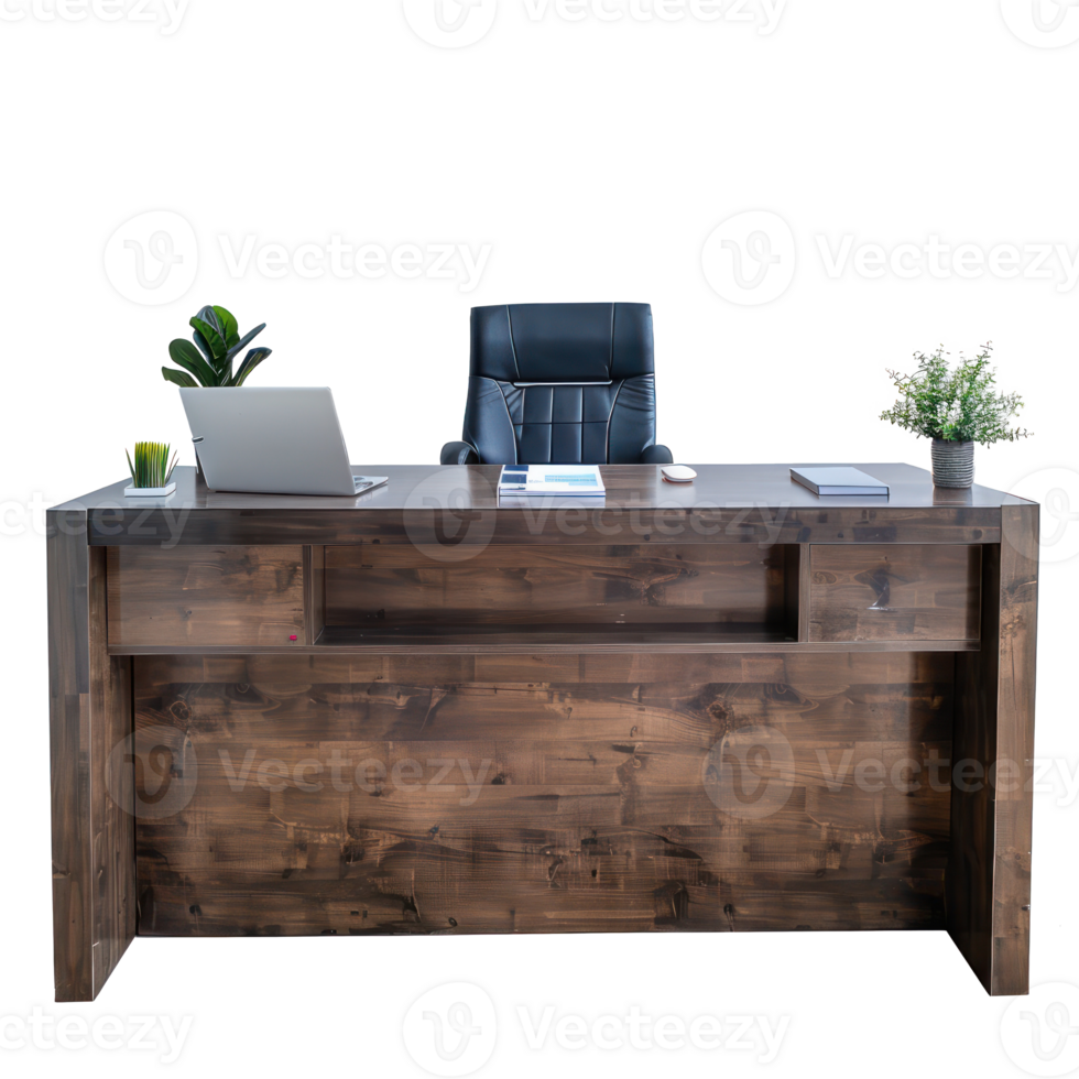 Desk side view full body isolate on white background, png
