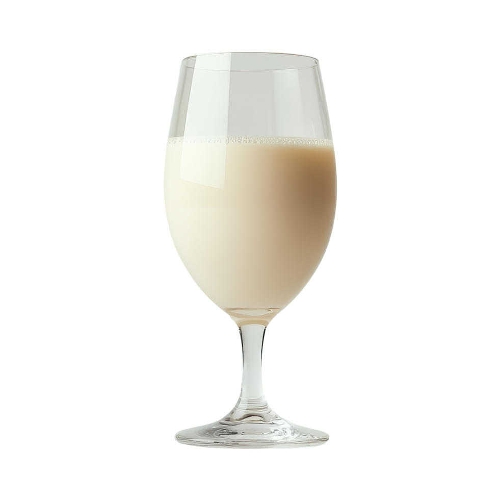 Eggnog beverage isolated on white background front view drink photography simple concept png