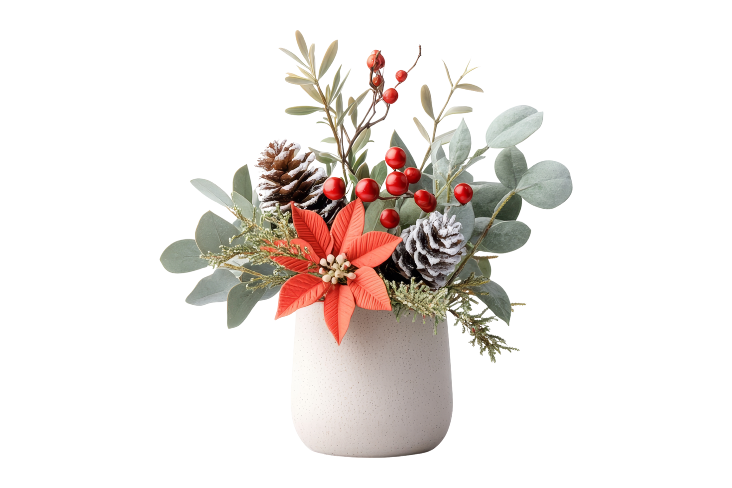 Festive centerpiece arrangement isolated on white background floral decorative art simple elegance png