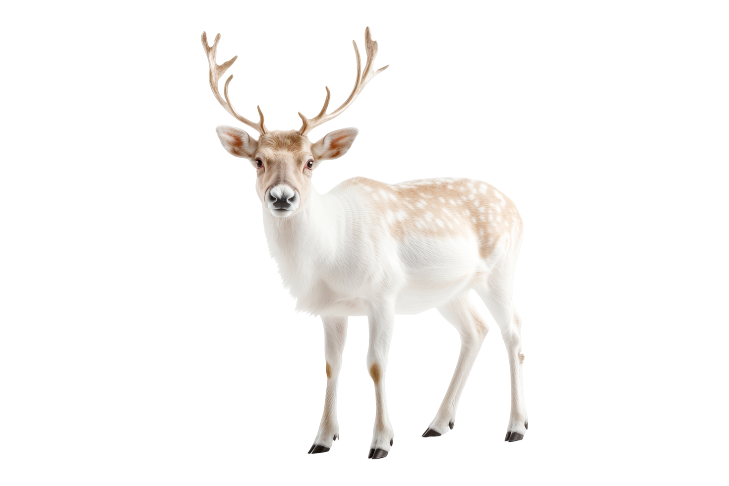 Reindeer isolated on white background front view nature studio wildlife concept png