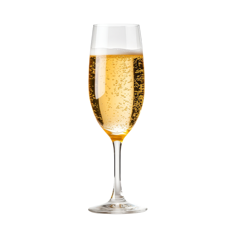 Celebratory sparkling champagne glass on white background drink photography fine art png