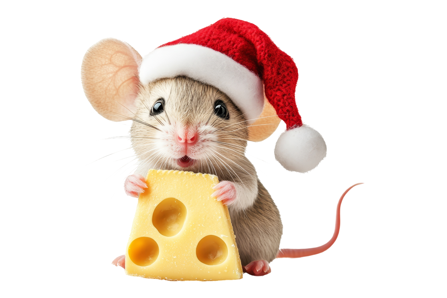 Festive mouse with cheese home animal portrait holiday spirit close-up whimsical png