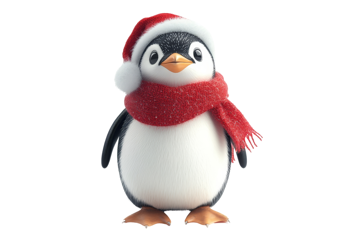 Festive penguin character holiday theme animated content winter wonderland playful concept png