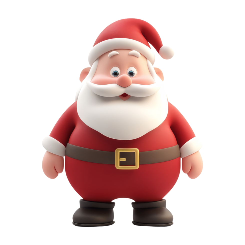 Cheerful animated santa claus holiday theme illustration festive atmosphere front view joyful concept png