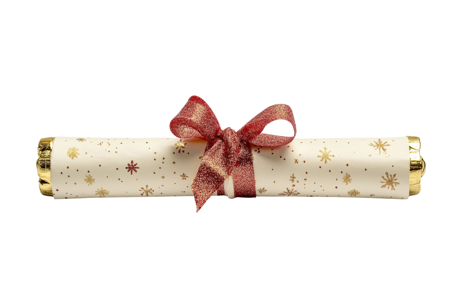 Festive scroll with red ribbon holiday decor celebration theme indoor setting close-up view gift concept png