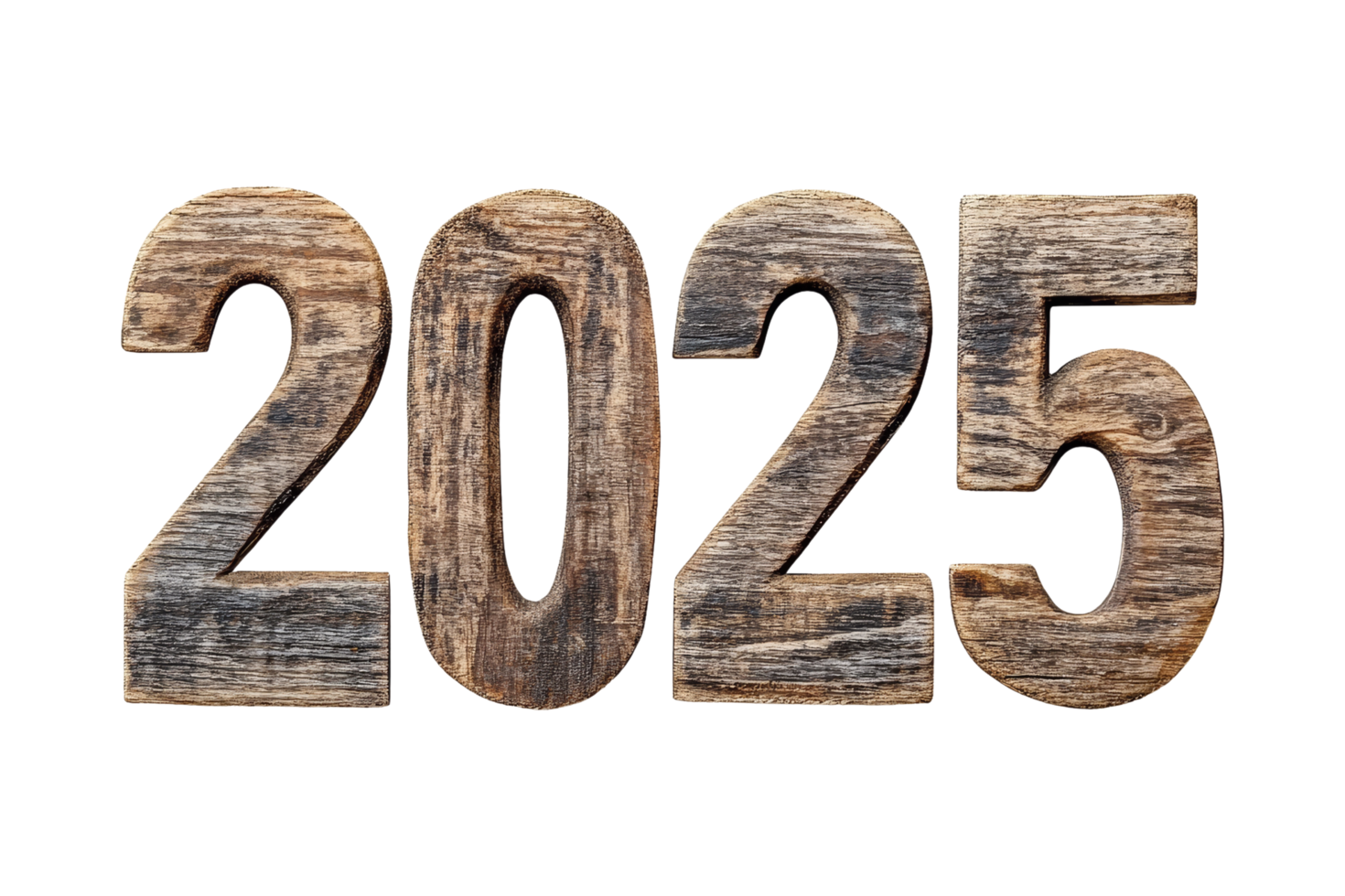 Wooden number 2025 display home decor content creation rustic environment closeup view future