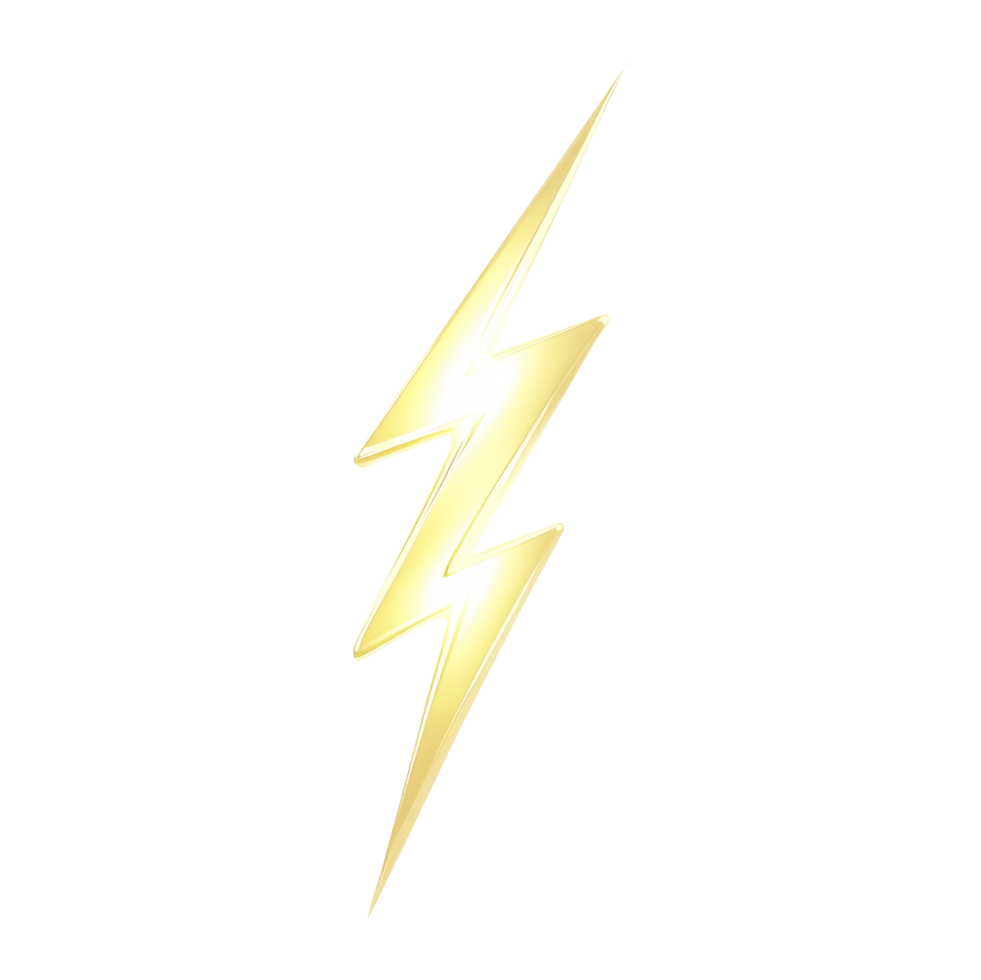 Dynamic lightning bolt symbol for graphic design applications png