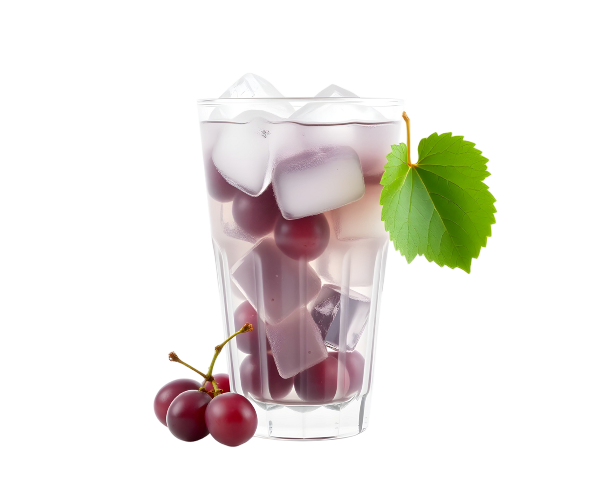 A glass of ice and cherries png