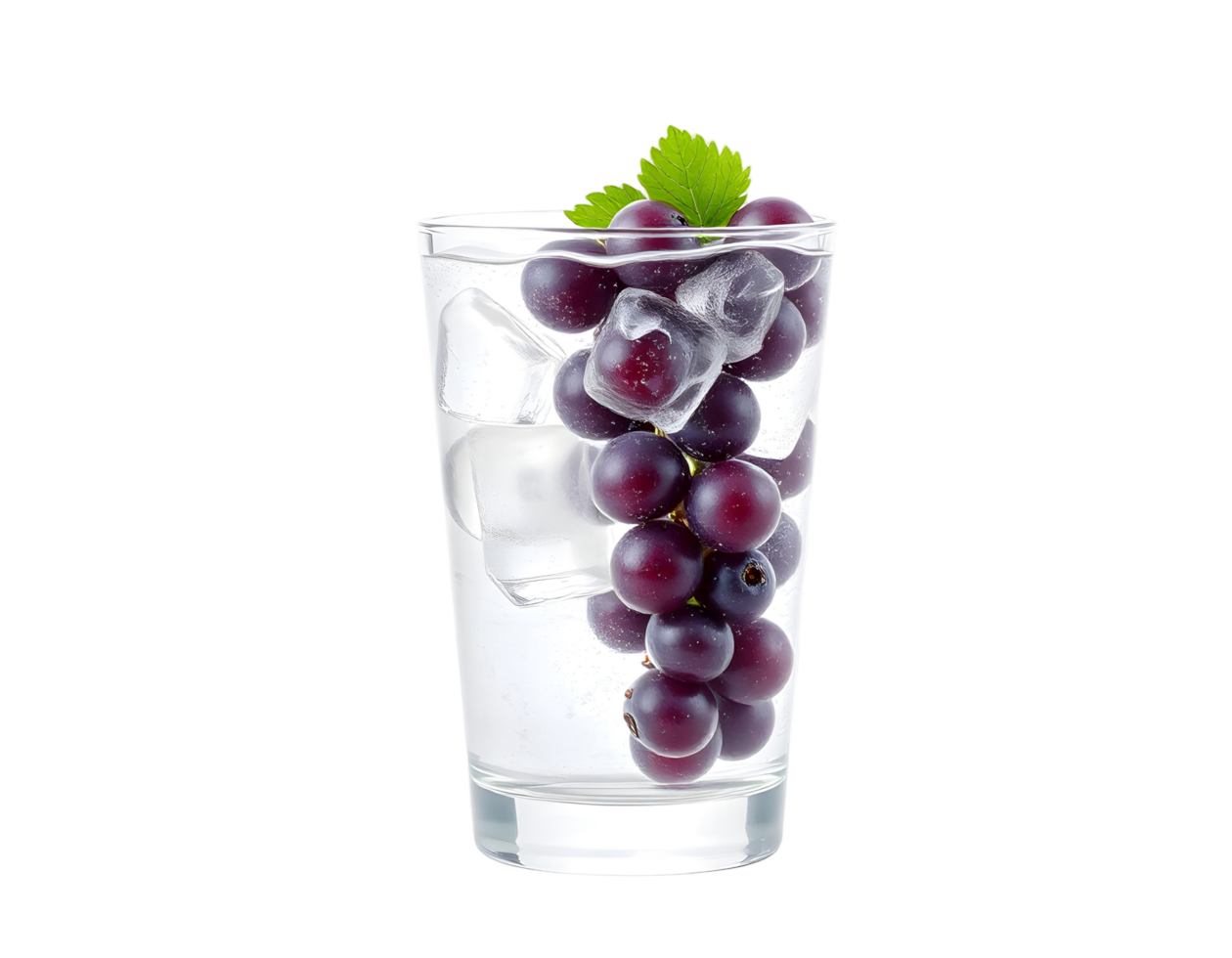 A glass filled with grapes and ice png