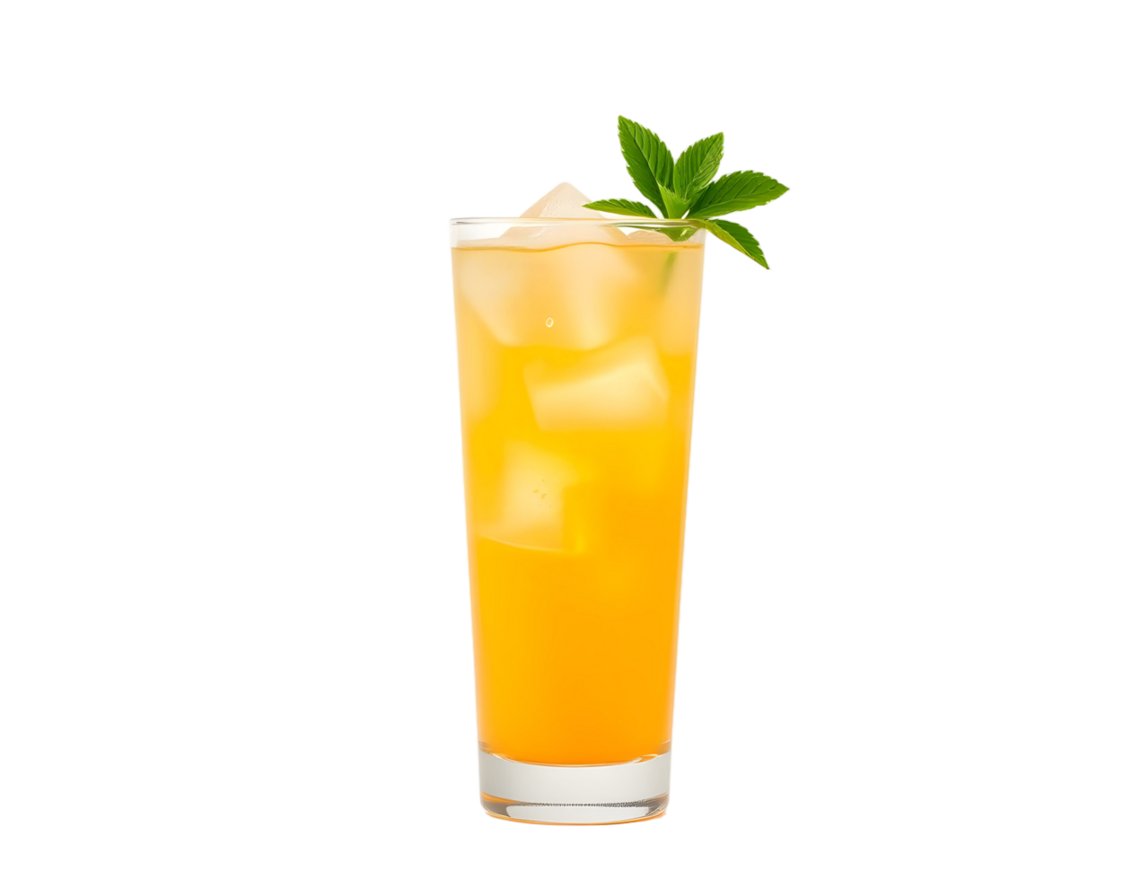 Orange and mint cocktail with ice png