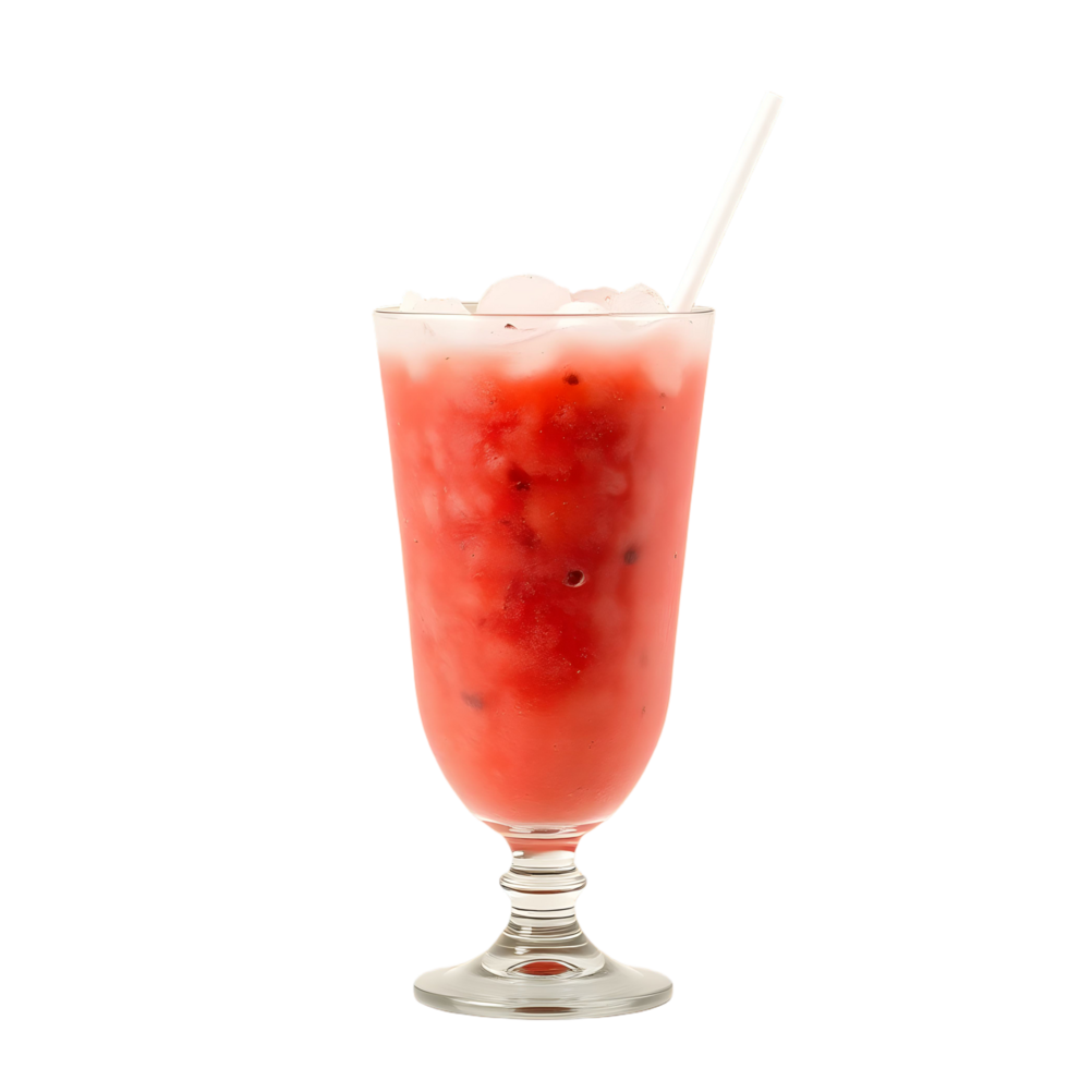 A glass of watermelon drink with a straw png