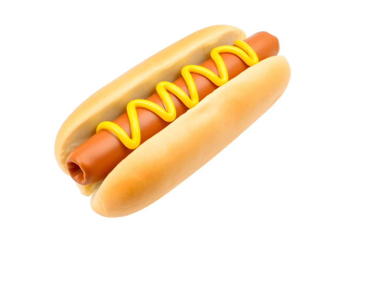 A hot dog is shown on a black background png