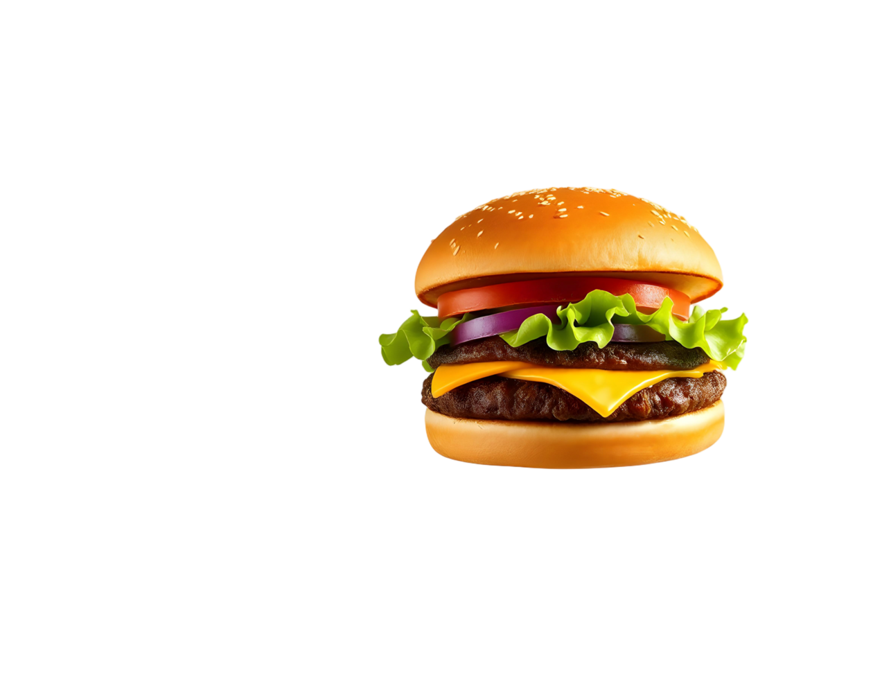 A hamburger is shown on a black background png