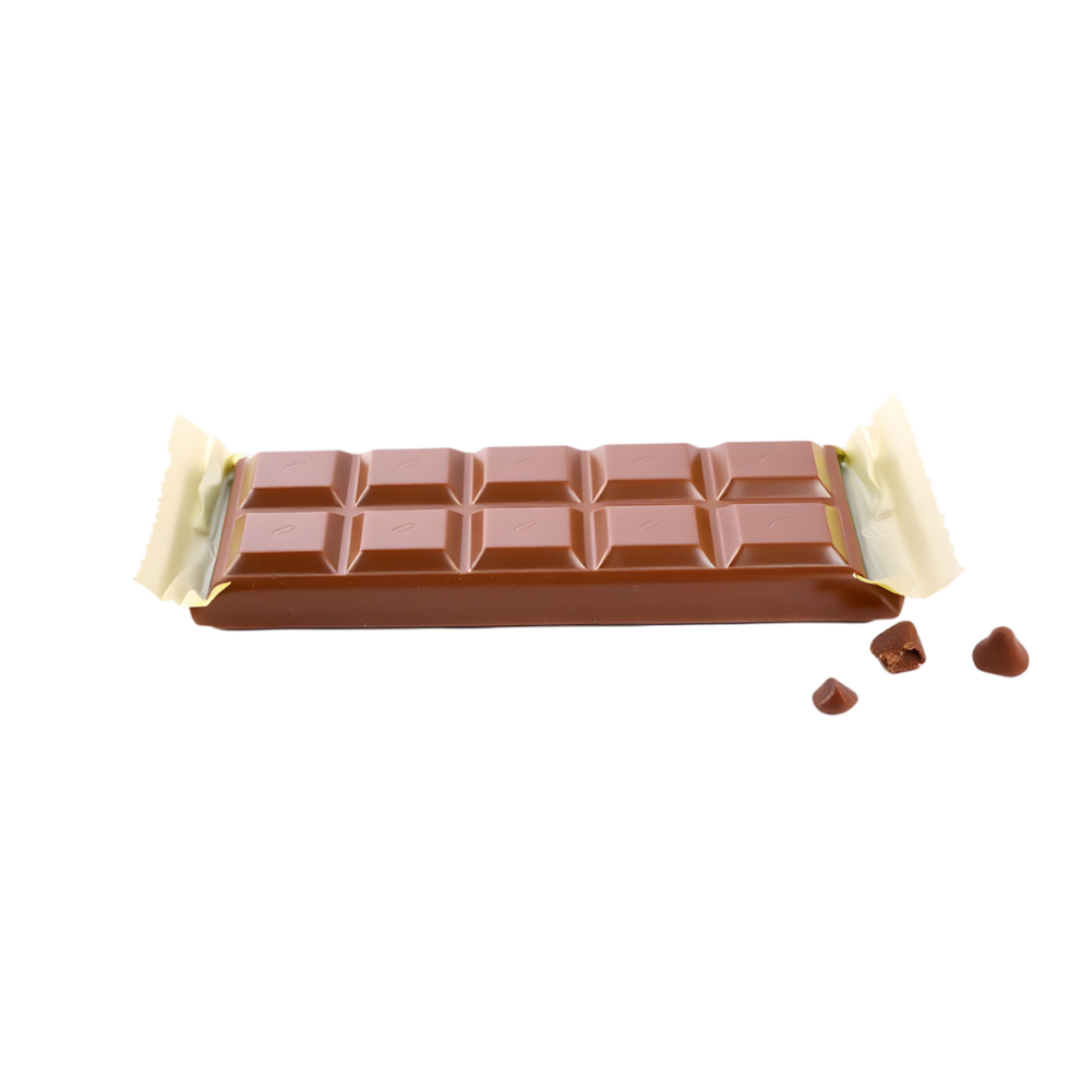 A chocolate bar with a piece of chocolate on it png