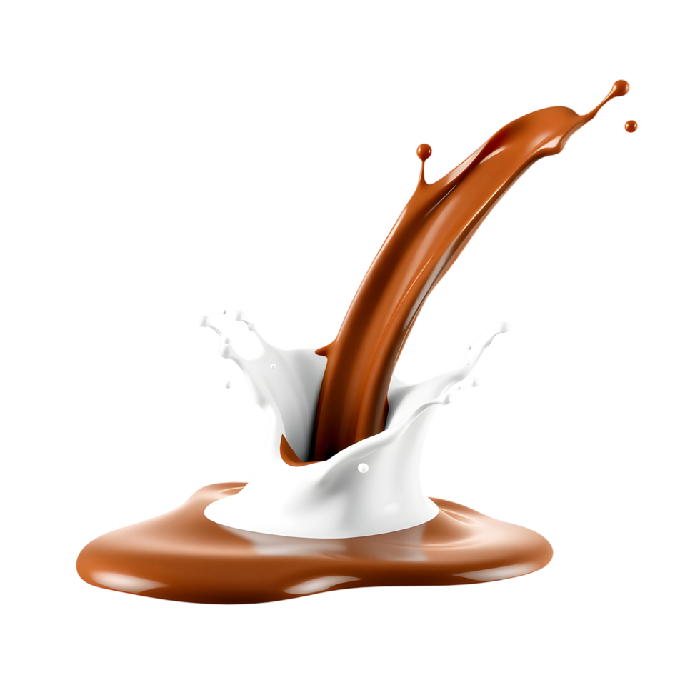 Chocolate splash isolated on black background png