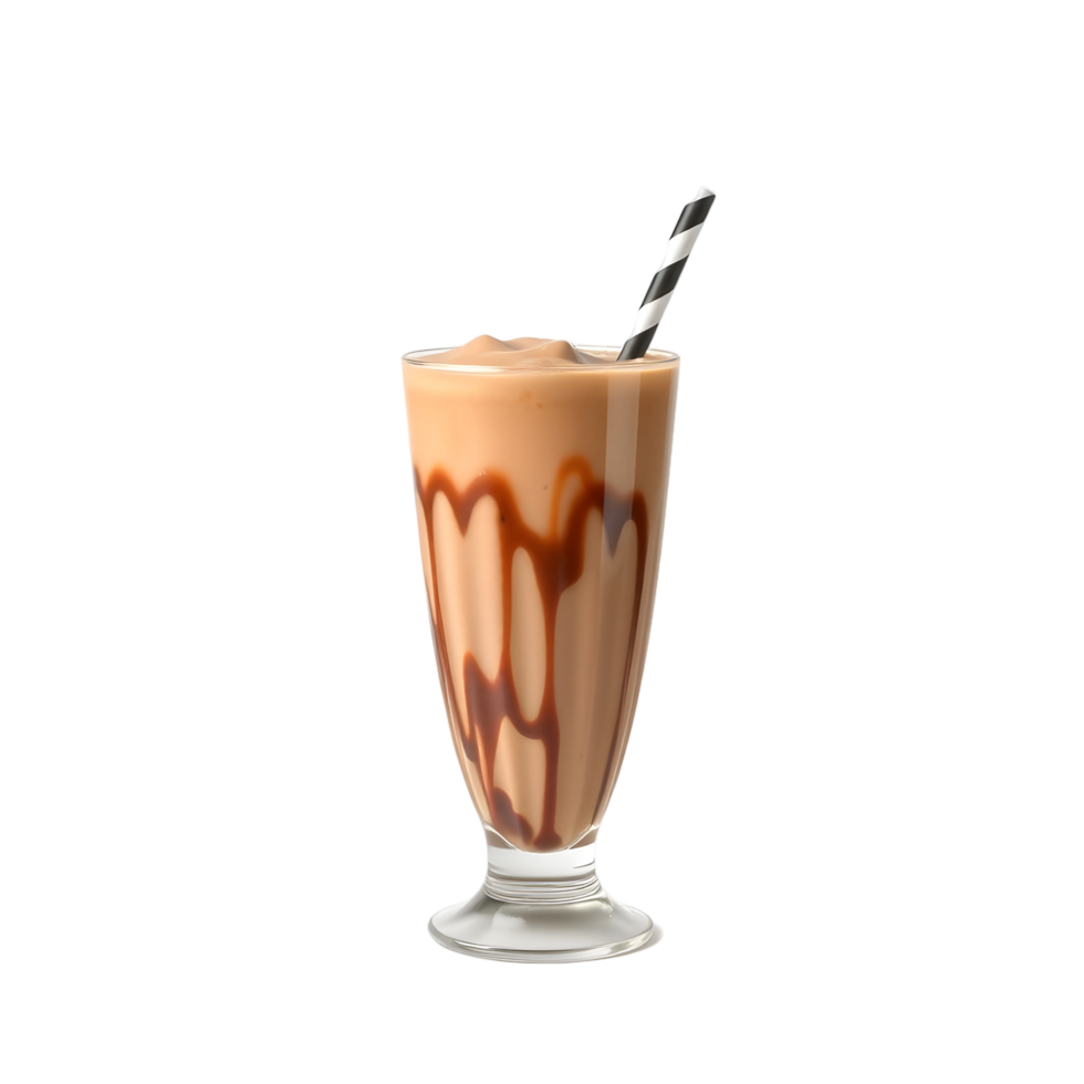 A chocolate milkshake with a straw png