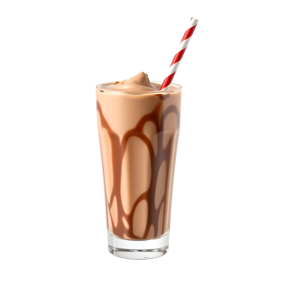 A chocolate milkshake with a straw png
