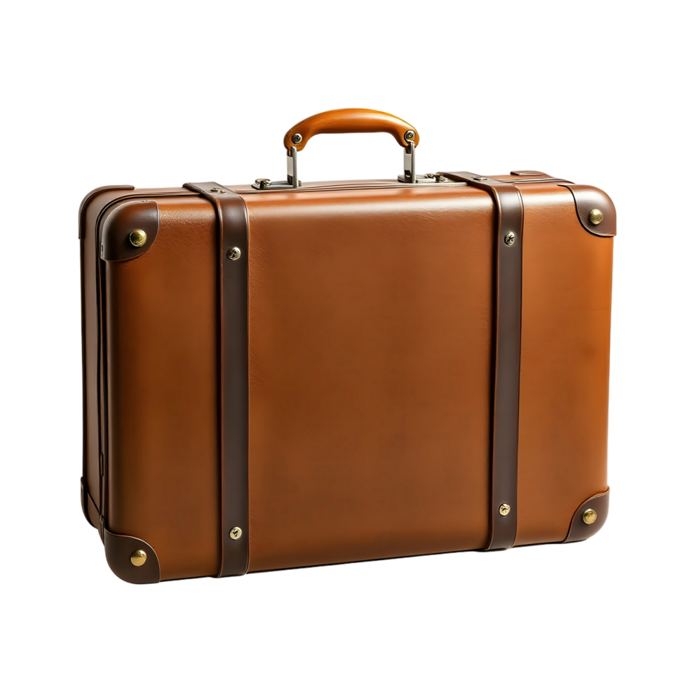 A brown suitcase on a black background png