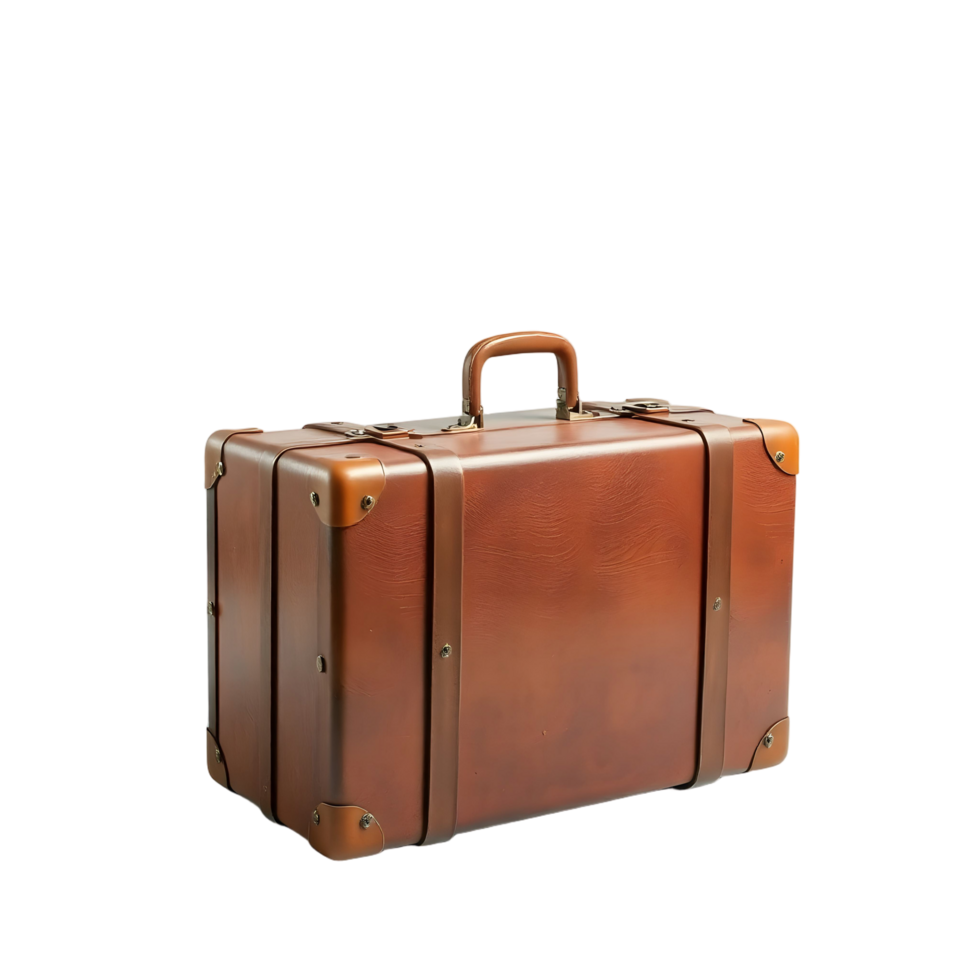 A brown suitcase on a black background png