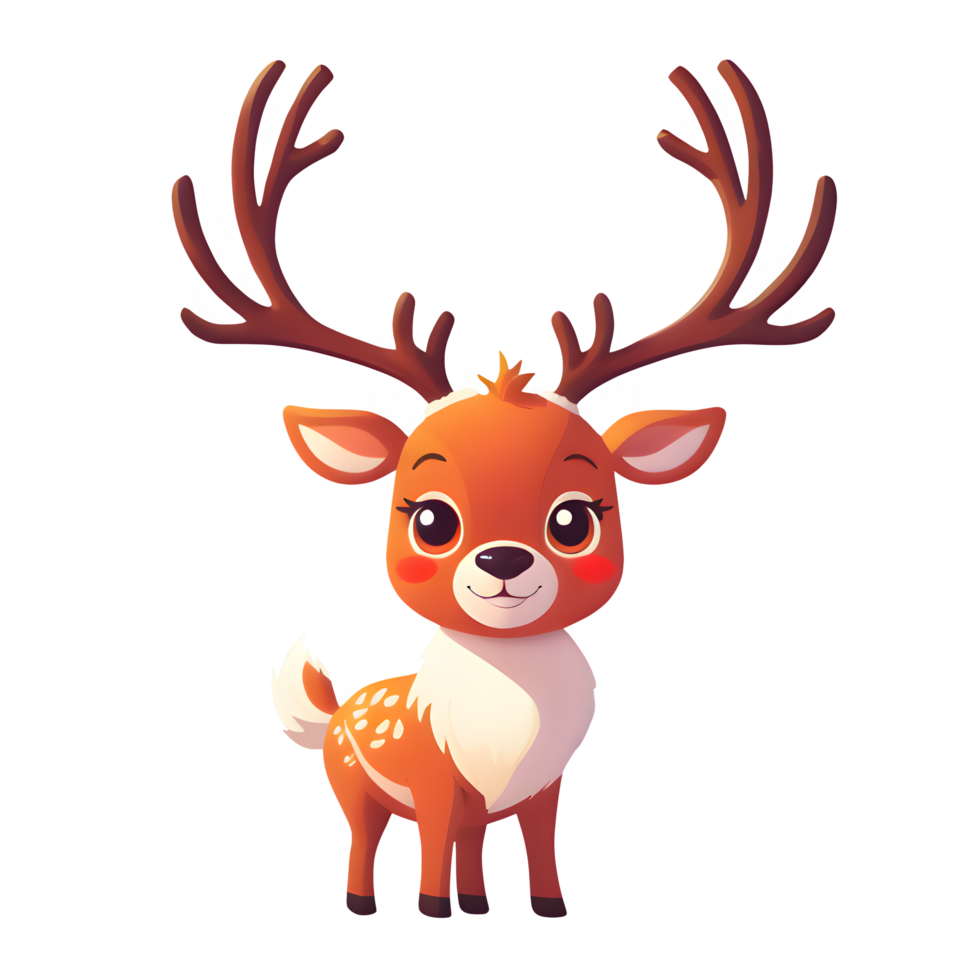 Cartoon Reindeer With Big Antlers png