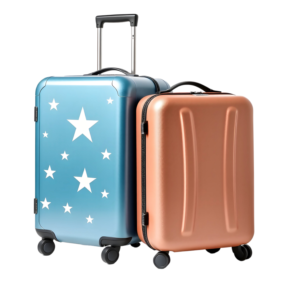 Two suitcases with stars on them png