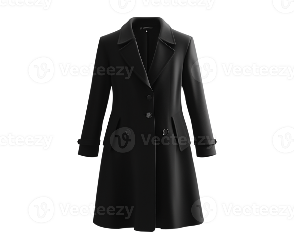 A black coat with a long collar png