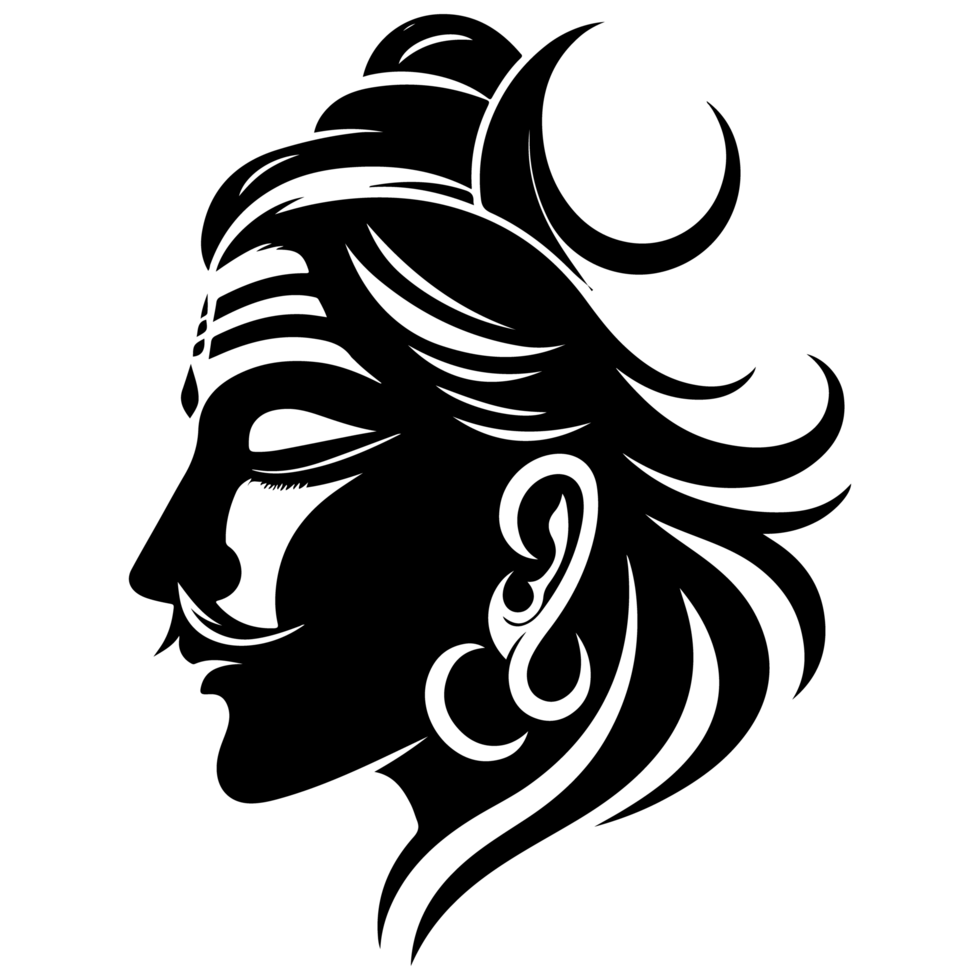Silhouette of Shiva Serenity in Shadows png