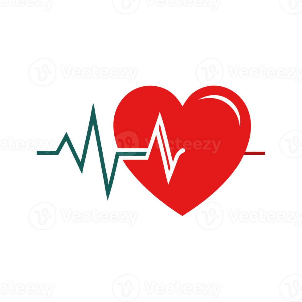 Vibrant Heart with Pulse Line png