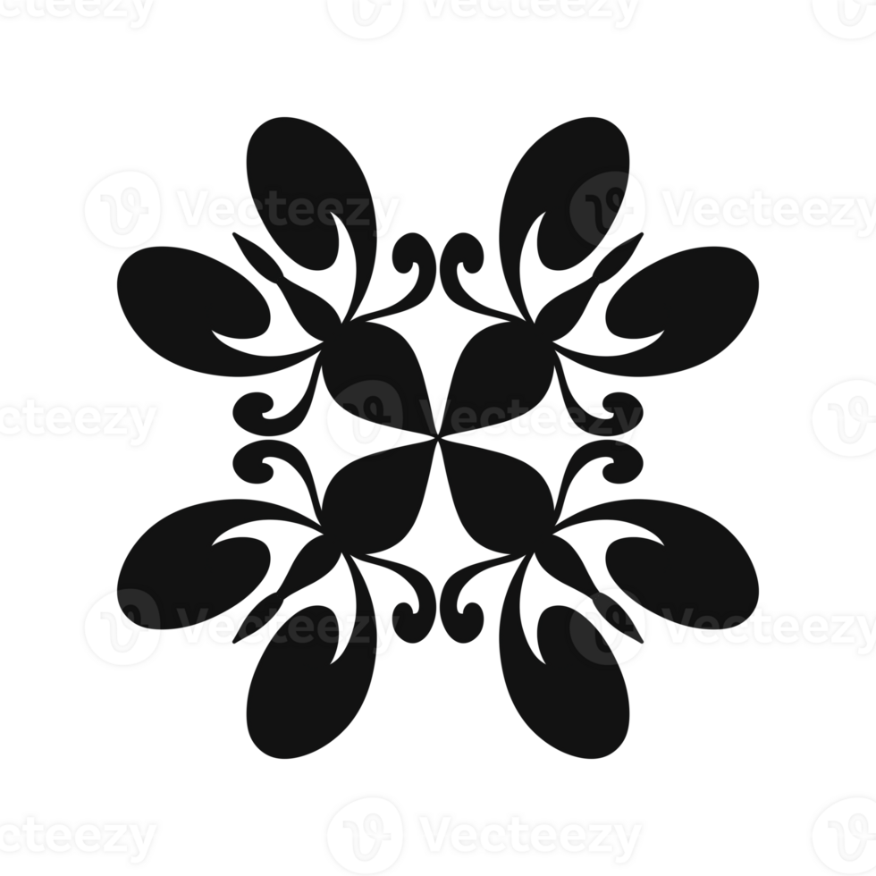 Batik collections in black and white, seamless pattern png