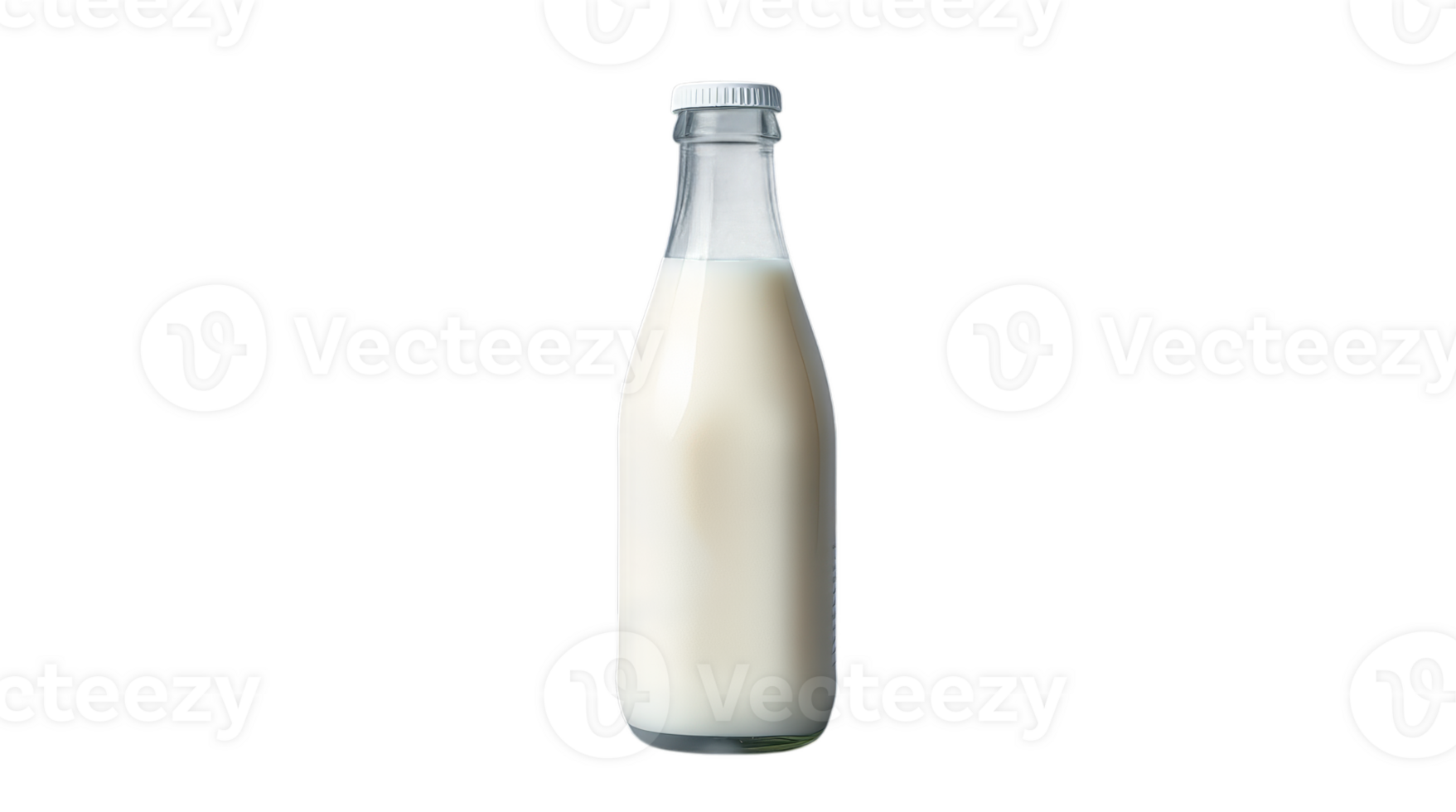 A simple yet elegant glass bottle filled with fresh, creamy milk, showcasing its pure, white color, perfect for breakfast or baking. png