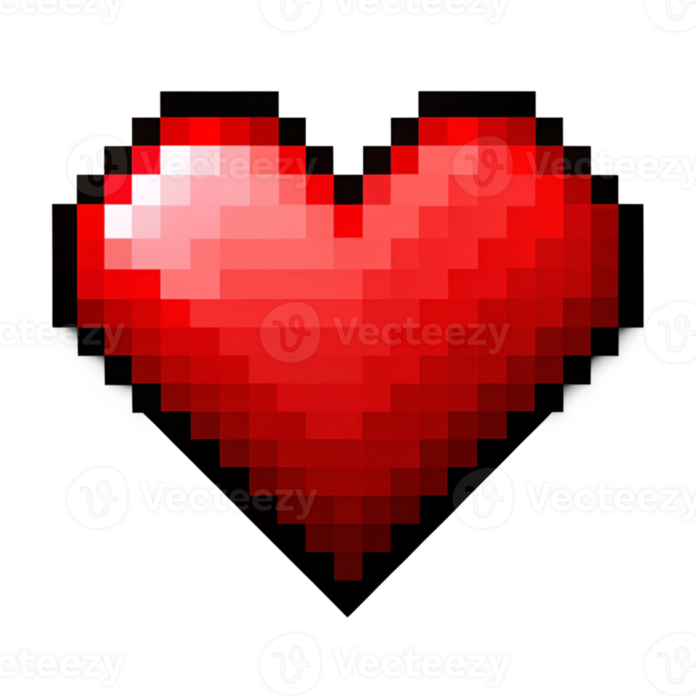 Charming Pixel Heart Graphic Art png