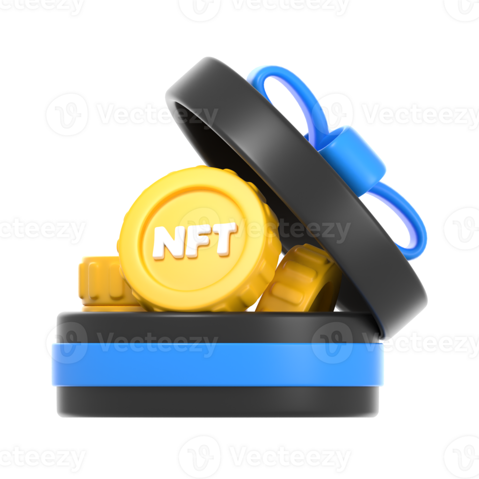 NFT Gift Box 3D Icon png