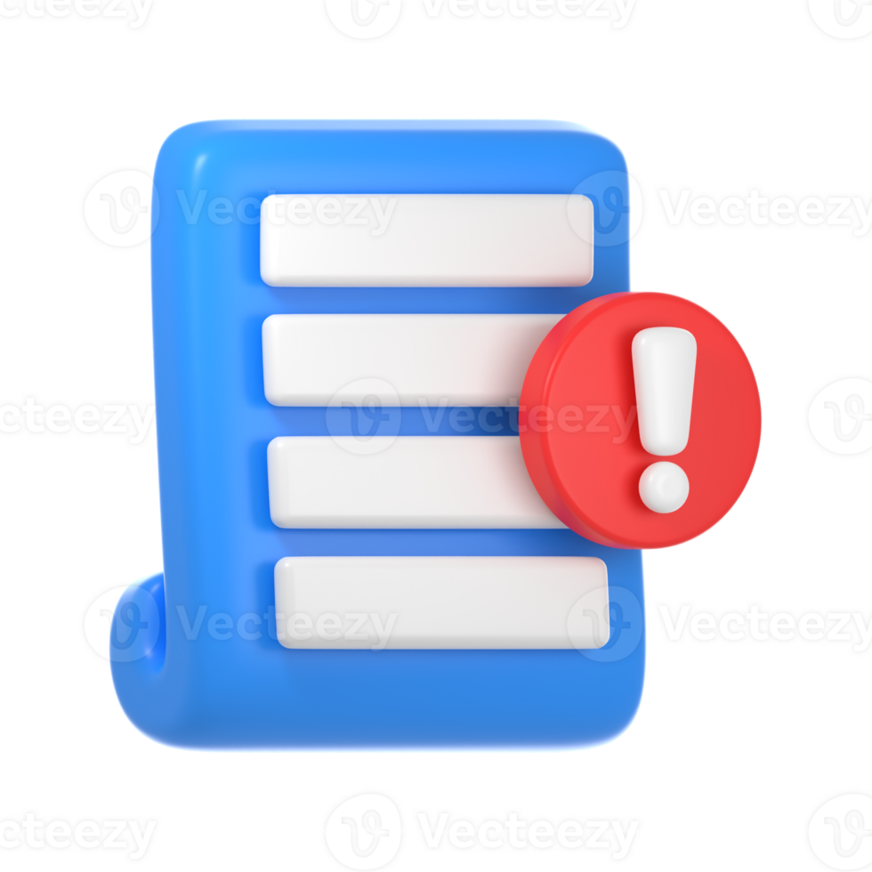 document warning 3d icon png