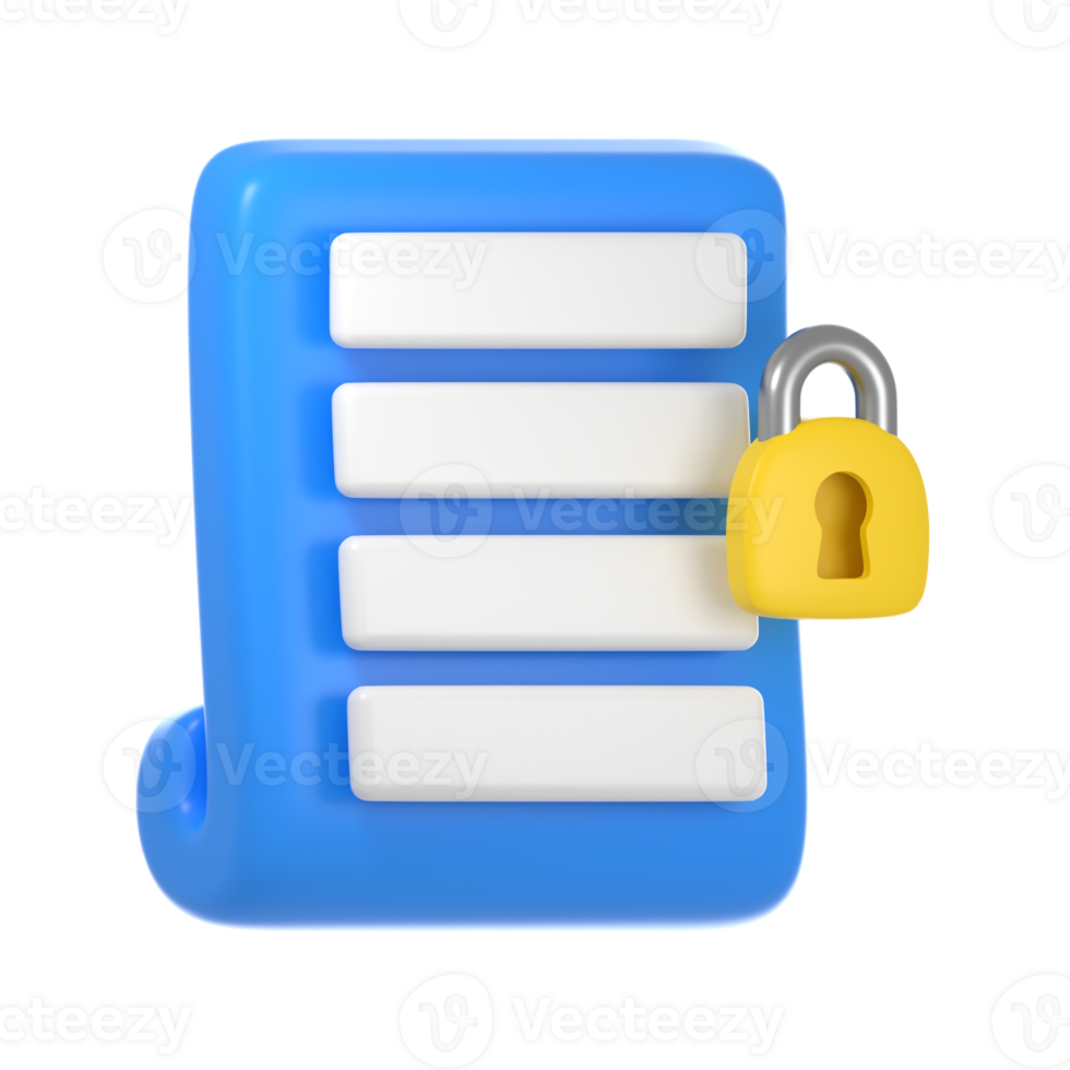 lock document 3d icon png