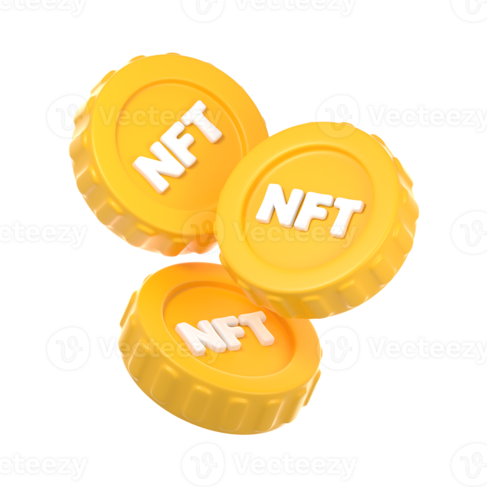 NFT Coins 3D Icon png