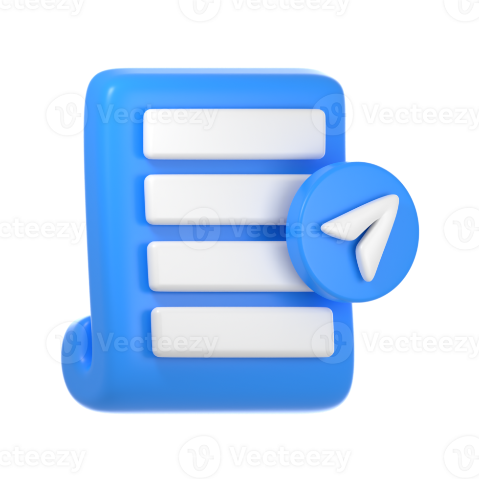 sending document 3d icon png