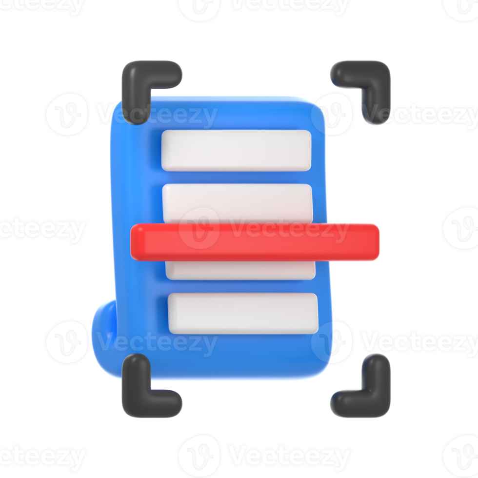 scan document 3d icon png