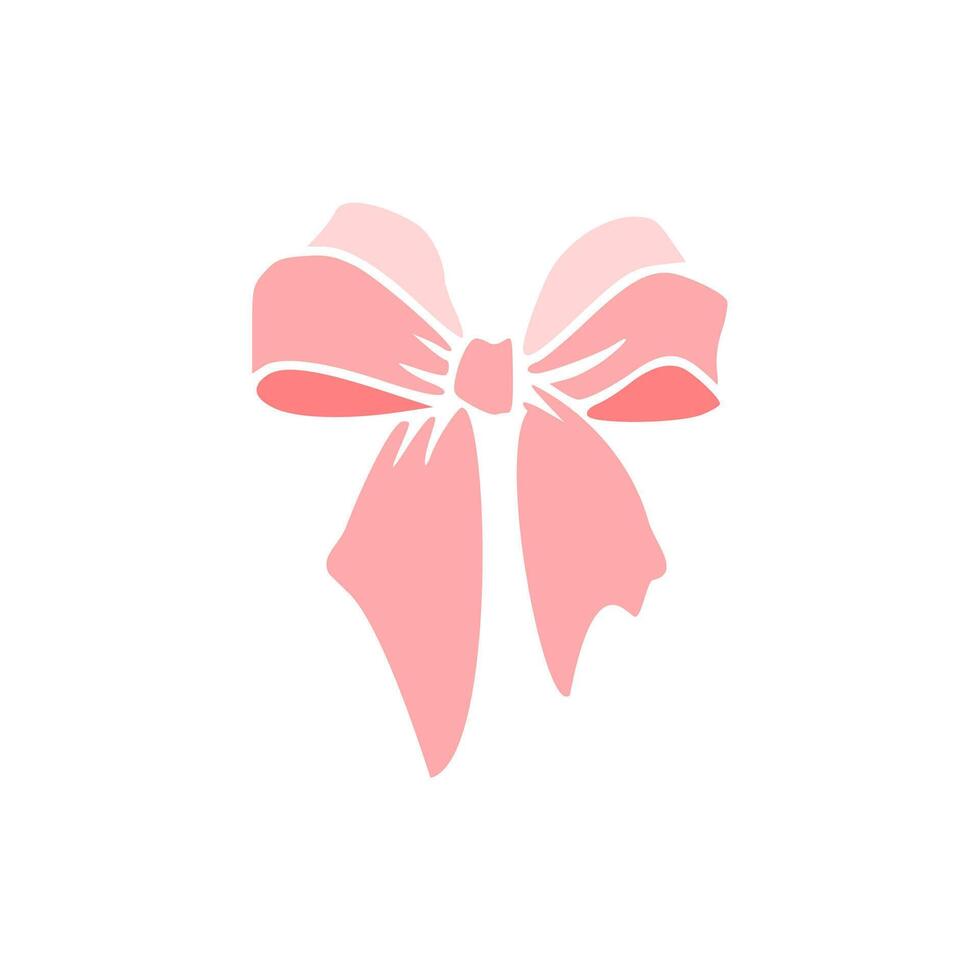A pink bow on a white background vector
