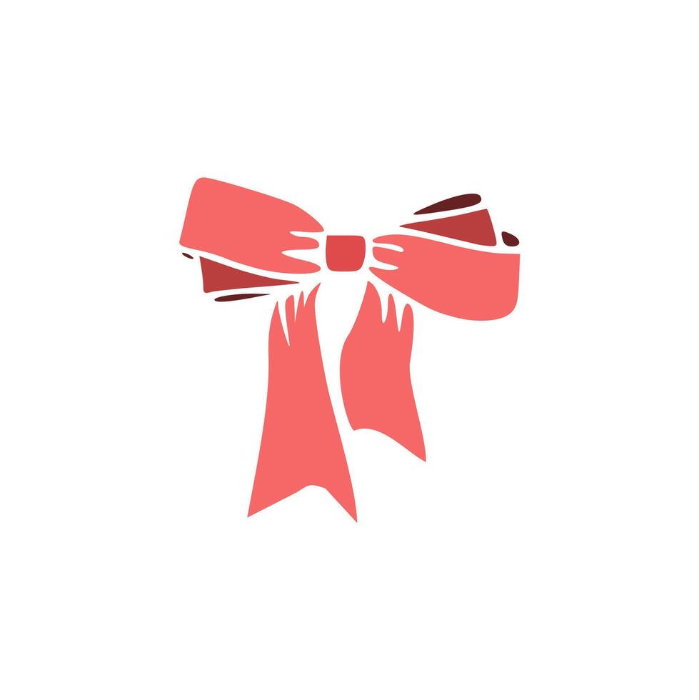 A red bow on a white background vector