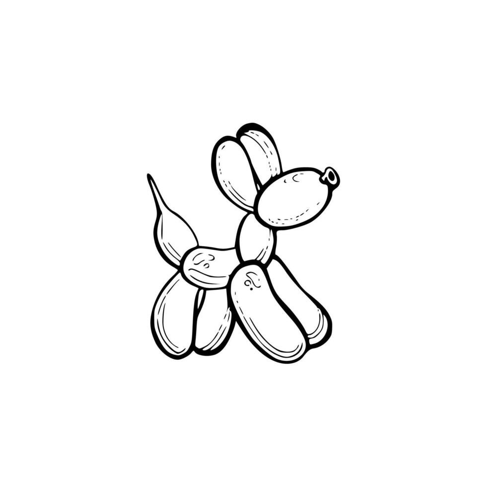 A drawing of a balloon dog vector