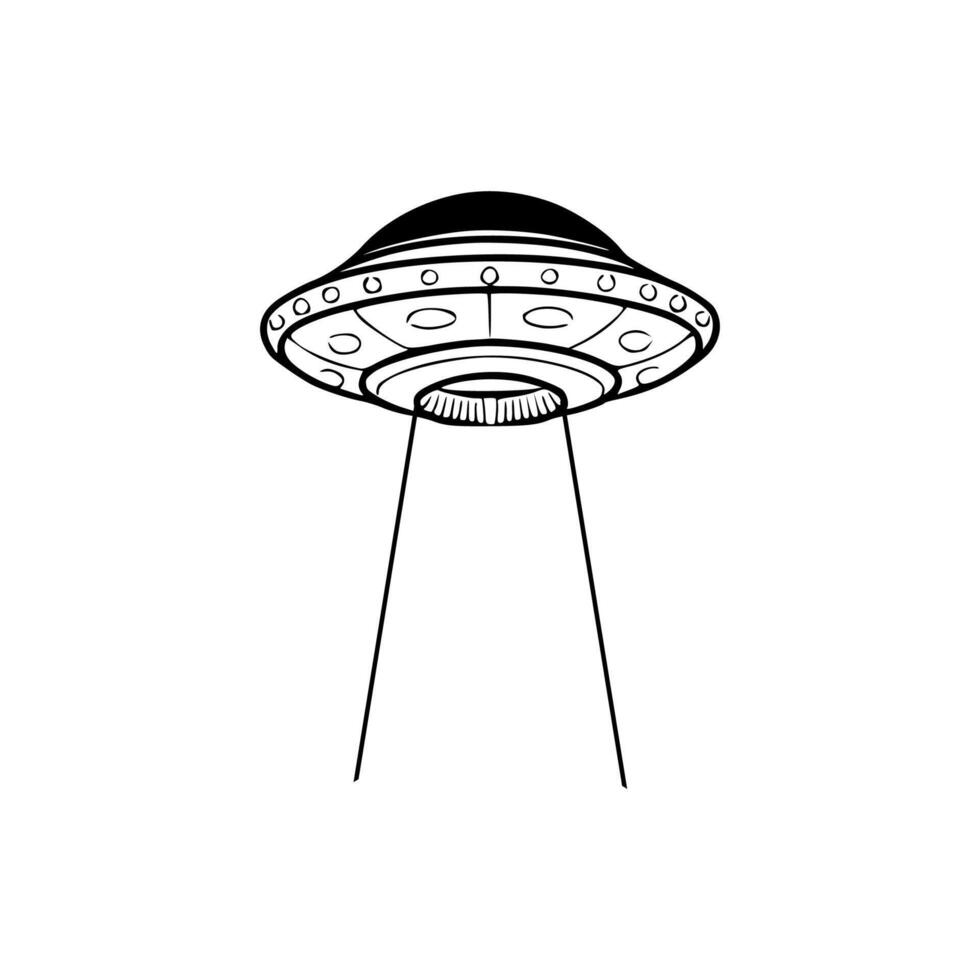 An illustration of a flying saucer vector
