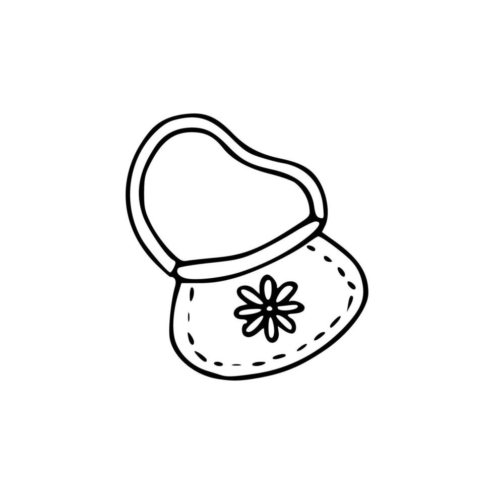 A handbag with a flower on it vector